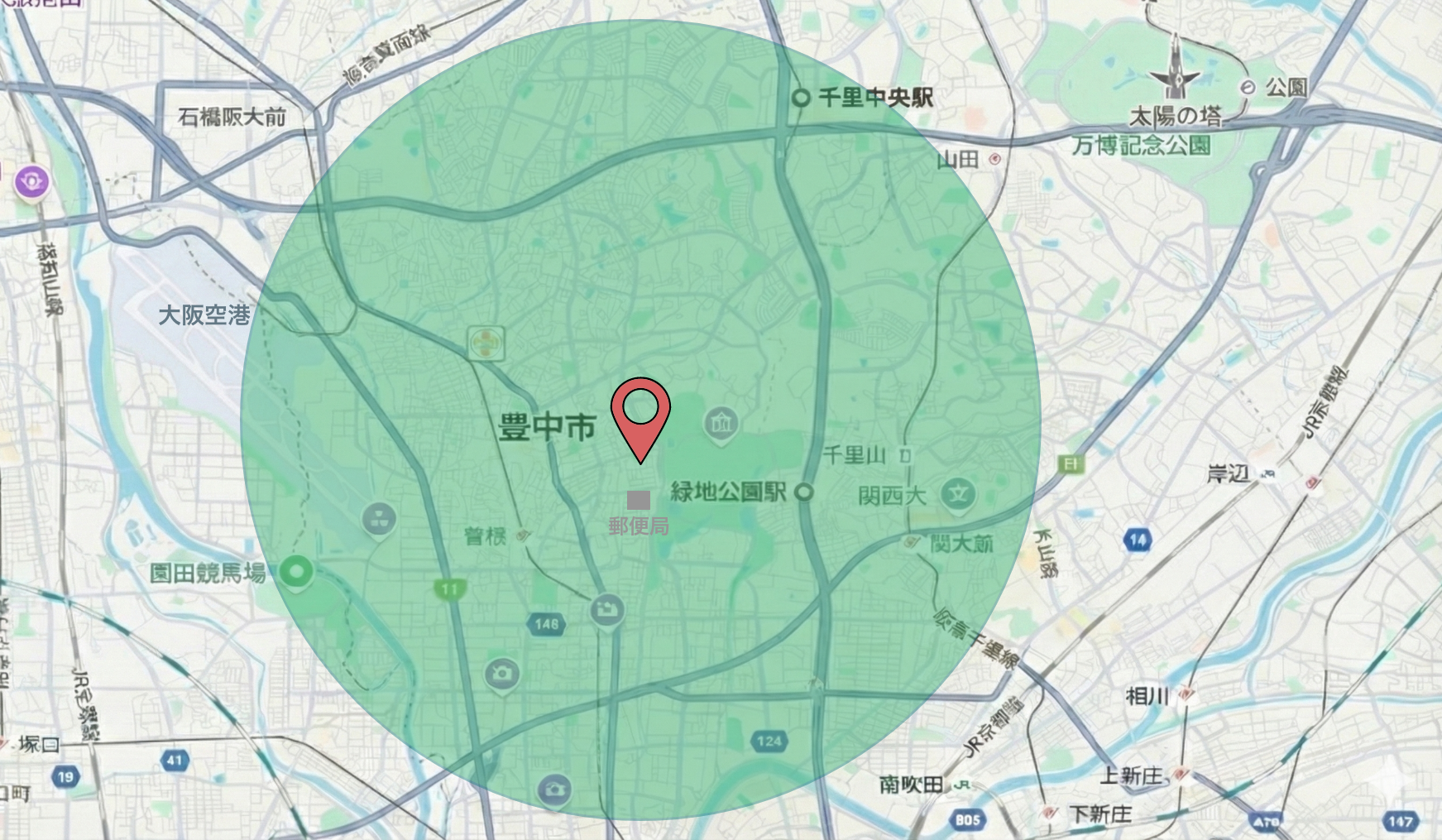 スタッフの出動エリア